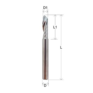 Fresa elicoidale monotagliente Z1-4X4X40/15